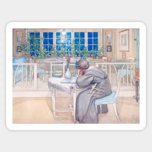 The Night Before the Trip to England by Carl Larsson Sticker